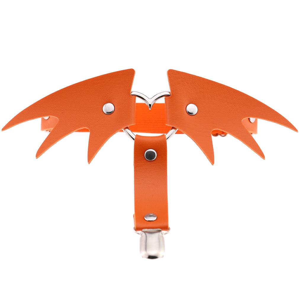 Punk Heart Leather Garter Belt with Wings - Street Style Nightclub Halloween Leg Jewelry Clip