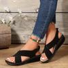 Large Size Wedge Heel Sandals Women's Summer Explosion Cross Velcro Sandals Women