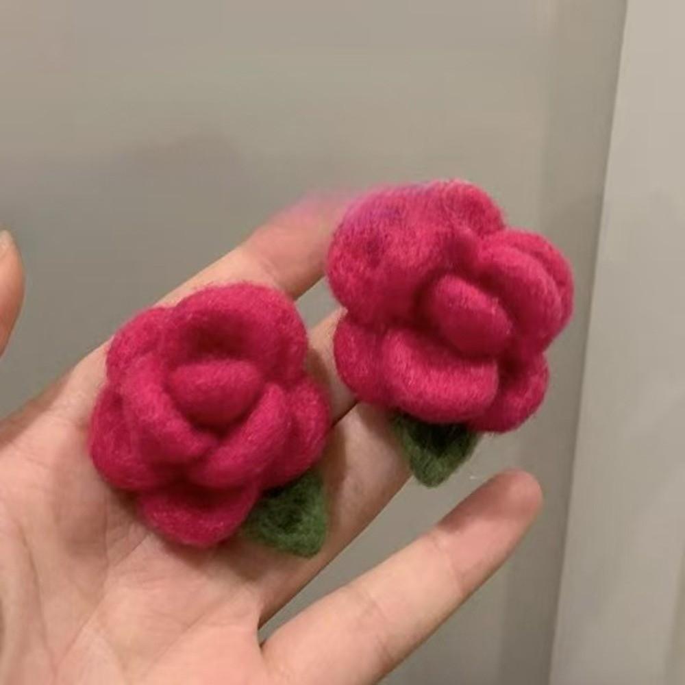 Cloth Silk Floss Floral Ear Studs Personality Petals Earring Jewelry Flower Stud Earrings  Women