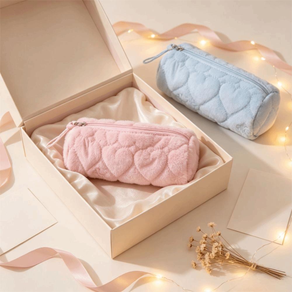 Großes Federmäppchen Gesteppte Stifttasche Kawaii Schreibwaren Aufbewahrungstasche Schülergeschenke