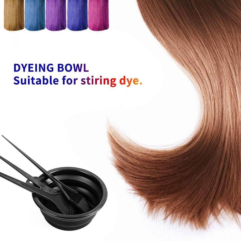 SUSU Hair Dye Brush And Bowl Set Ear Caps Dye Mixer Hair Tint Dying Coloring Applicator Dye Tool Hairdressing Styling Accessory