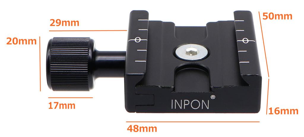 INPON 50mm Quick Release Clamp 50mm Quick Release Plate Compatible with Ball and More + Set, Arca-Swiss Compatible, Tripods, Heads,
