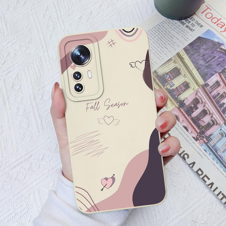 For Xiaomi 12 Pro Lite Ultra Phone Cases Butterfly Cat Heart Liquid Silicone Camera Protection Shell Cover For Xiaomi12 Bumper