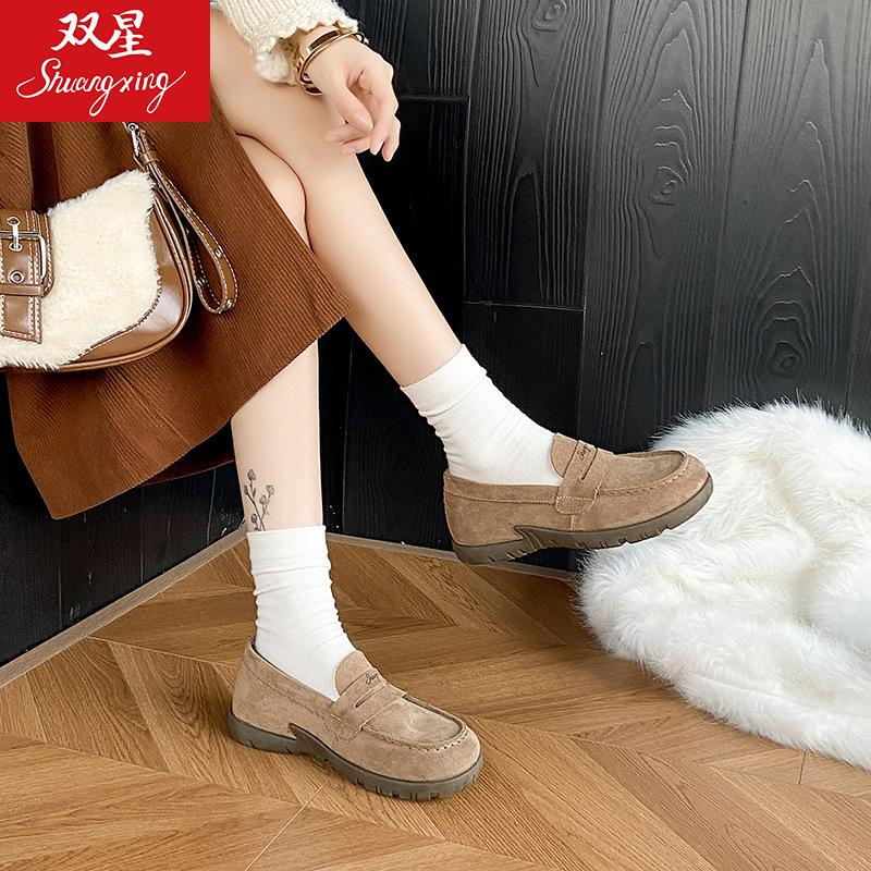 28120 Retro Shoes Women's 2026 Autumn New Soft-soled Casual Shoes Versatile Doudou Shoes