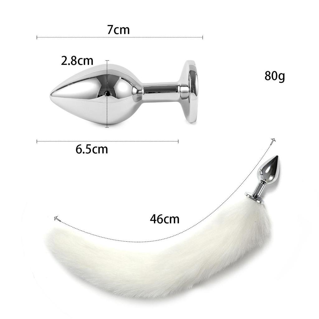 VaHppy SM BDSM Sex Toy Sets Role-playing Fox 5pcs/lot Plush Anal Plug Tail Bell Collar Mouth Plugs White/Black/Pink Couple Games