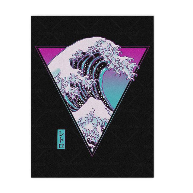 

Модульные настенные картины на холсте, принты с изображением серфинга в Канагаве, ретро-постер в стиле синтвейв, домашний декор для гостиной без рамок 21*30cm