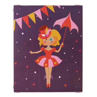 Les Trésors De Lily [Q1154] - Boite de rangement pliable 'Circus' violet (danseuse) - 23x18x10 cm  (4L)