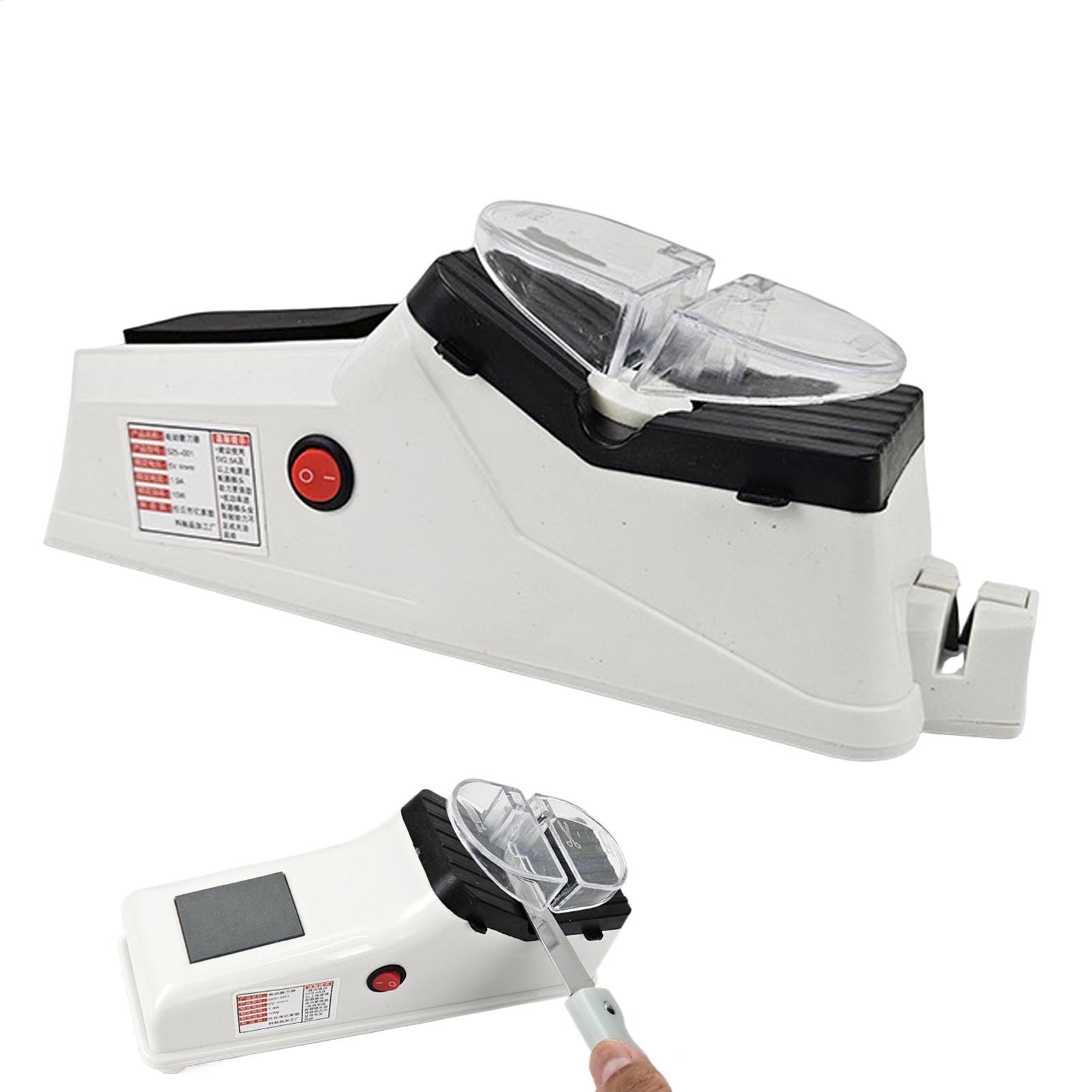 Multifunctional Electric Kitchen Knife Scissor Sharpener Cutter Sharpener Rechargable Electric Rechargeable Electric Sharpening bianco