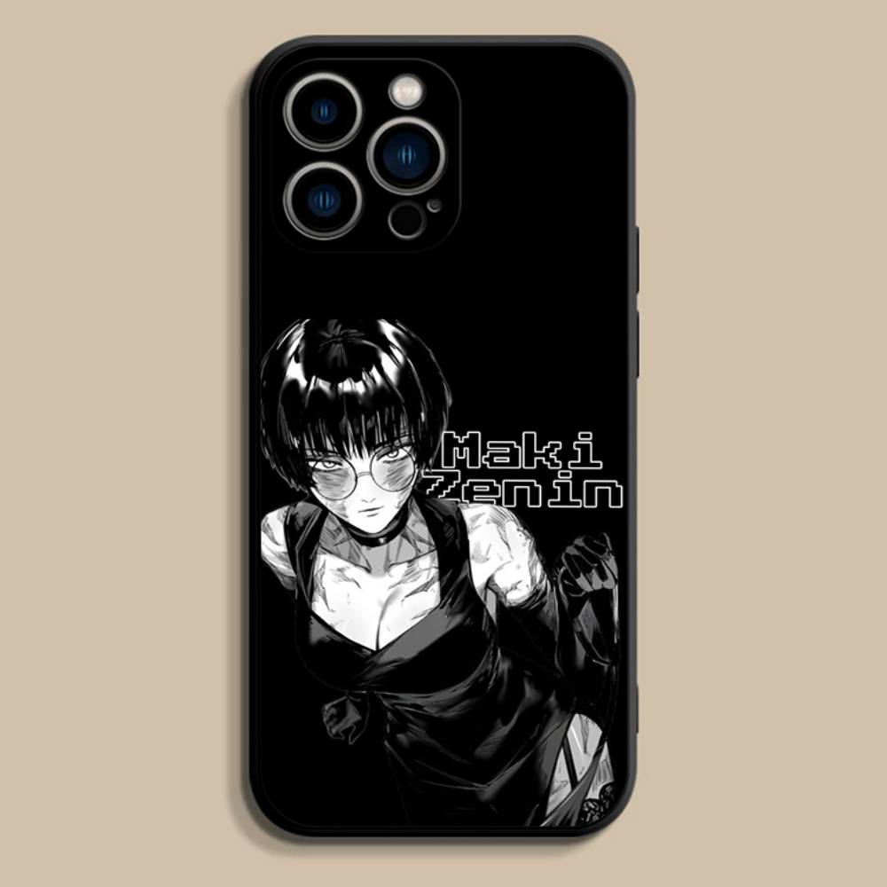 M-Maki Zenin Jujutsu Kaisen Phone Case For iPhone 17,16,15,14,13,12,Pro,Max,Plus,E,SE4,Air,Mini Black Soft Cover