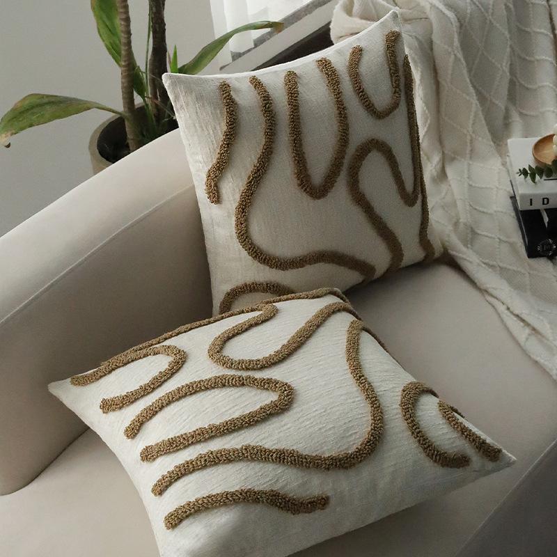 Leichter Luxus und hochwertige Kissenhülle, Sofa-Dekokissen, Kissenhülle für Hotel-Modellzimmer, Kissenhülle für Erkerfenster, Kissen