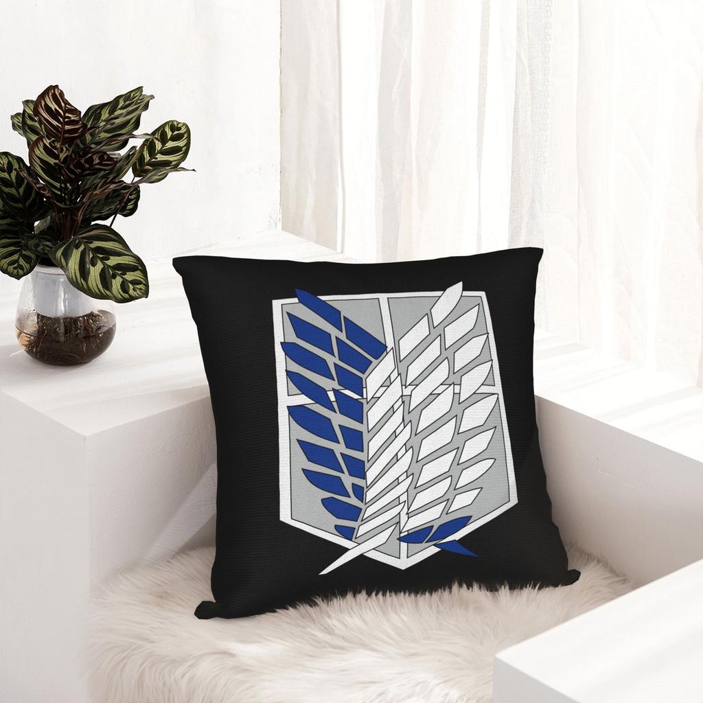 Attack On Titan Symbol Pillowcase Printing Fabric Cushion Cover Decorative Throw Pillow Case Cover Home Square 45X45cm
