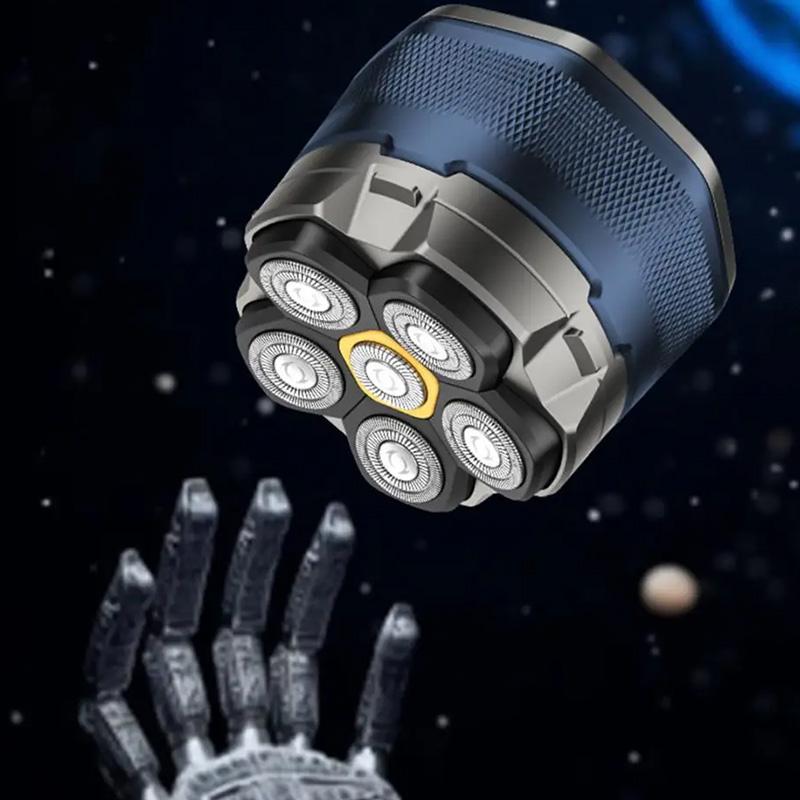 Waterproof 6D Head Bald Shaver Magnetic Head Shaving Machine Cordless Electric Mini Rotary Shavers For Men with LED Display