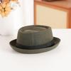 Wool Felt Bowler Hat with Textured Crown & Rolled Brim | British Vintage Style | Unisex Autumn Winter Casual Fedora