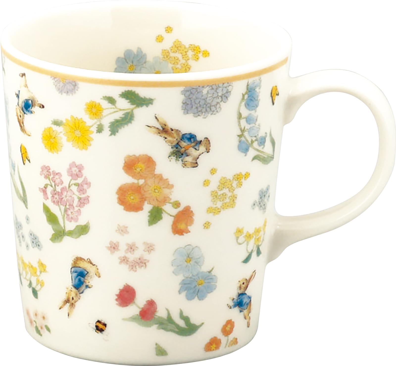 

Peter Rabbit Simple Flower Mug (Flower) (340ml) Mother s Day Gift, Made in Japan, Yamaka Shoten PR641-11