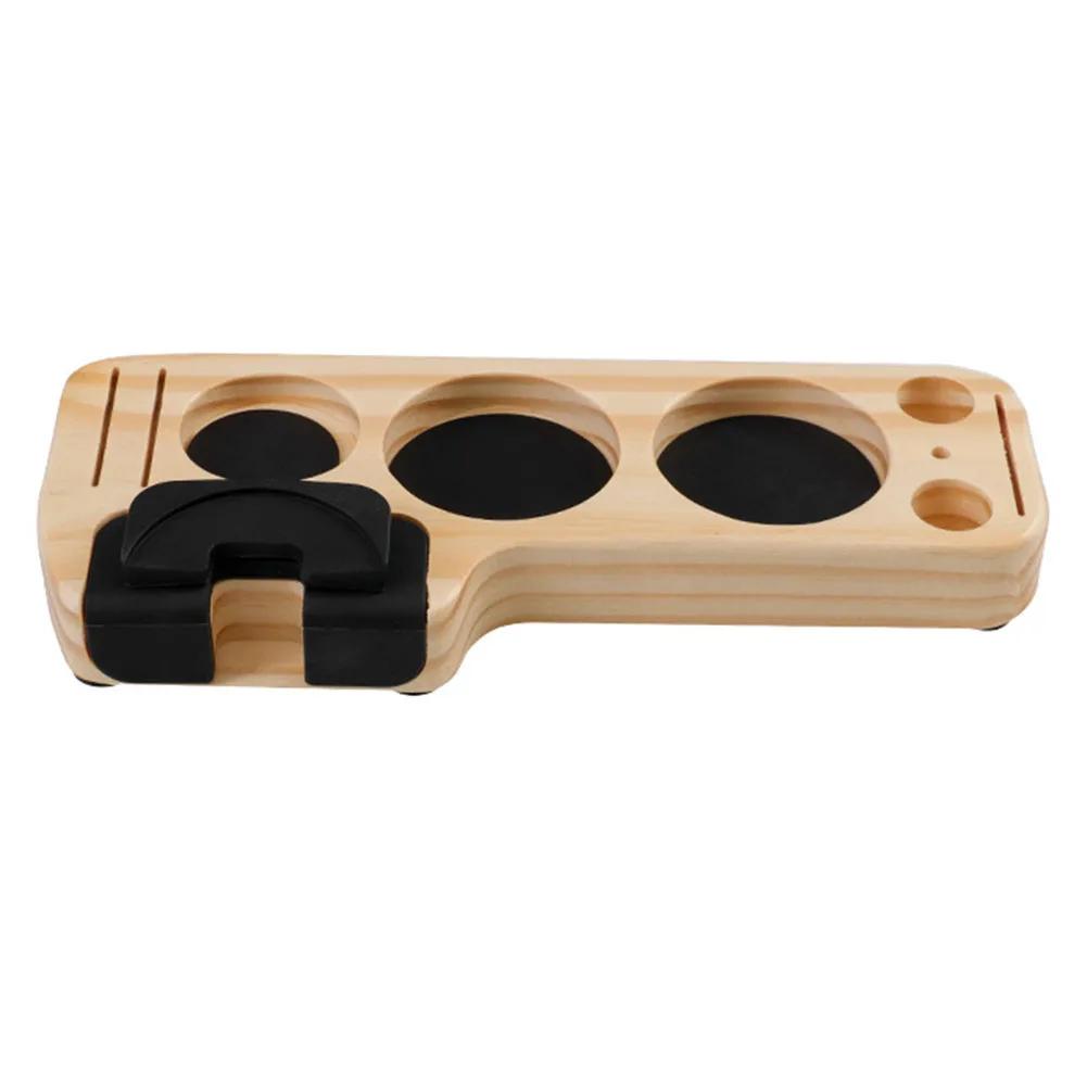 Wood Universal Coffeeware Portafilter Holder Tamper Stand Espresso Distributor Mat Rack Coffee Maker Accessories Gift