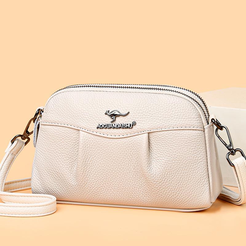 Oryginalne skórzane torby damskie, torby na telefony komórkowe, modne torby na ramię, małe torby z pierwszej warstwy skóry bydlęcej o skośnym rozstawie