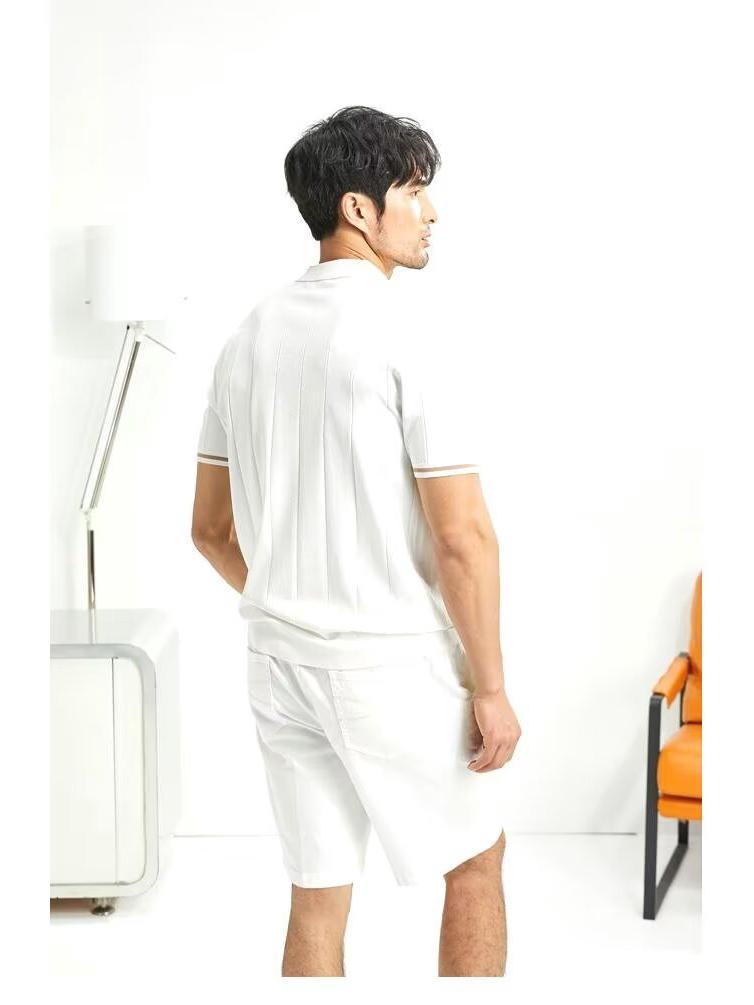 New Arrival Men's Summer Ice Silk Breathable Anti-Wrinkle Light Business Casual Lapel Short-Sleeve Polo Shirt