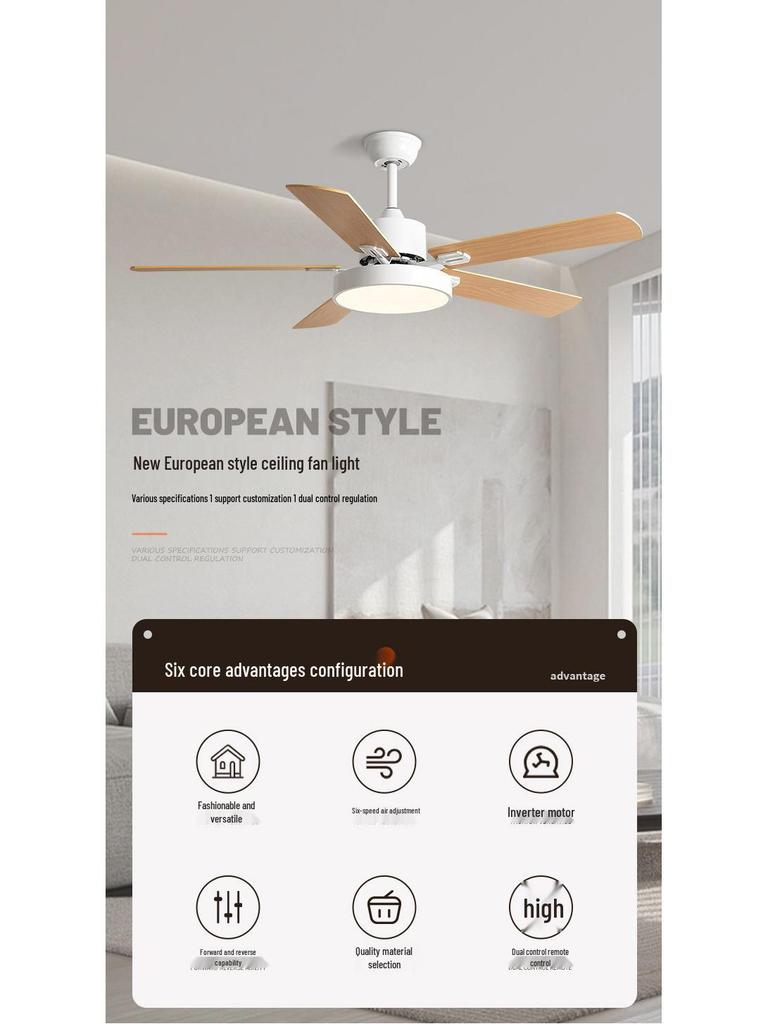 Nordic Style Ceiling Fan Light: Silent, Integrated Pendant for Living & Dining Room Ambiance