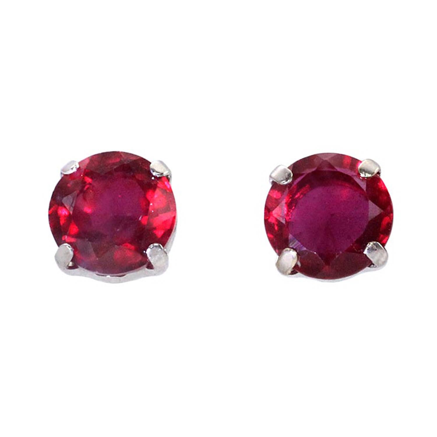 

Barzaz Ruby 18K White Single For Both July Birthstone Earrings, Gold, K18, Women s, Stone, Ears,