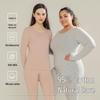 10A Antibacterial Women's Slim Fit Pure Cotton Autumn Innerwear Set - Base Layer, Plus Size