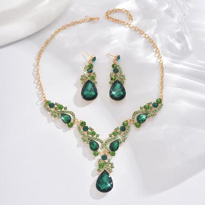 Elegante Set di Gioielli in Lega Retrò per Banchetti e Feste - Pezzo Statement di Lusso da Donna