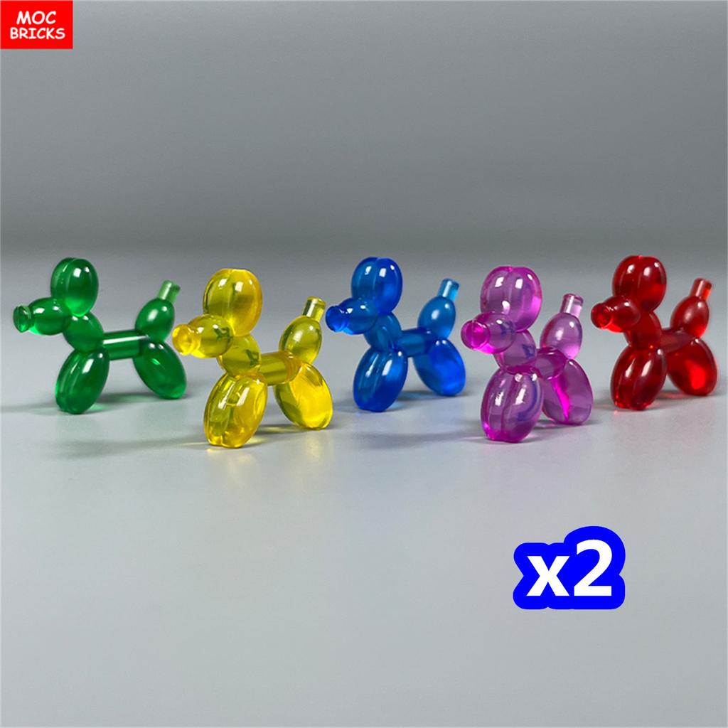 MOC Blocks Utensil Balloon Little Dog Clown Figure Wear 35692 Learning Construction Bricks Figures Birthday Gift Idea