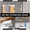 Self-Adhesive/Drilling Mount Kitchen Roll Dispenser Under Cabinet Hanging Towel Roll Stand  Sink
