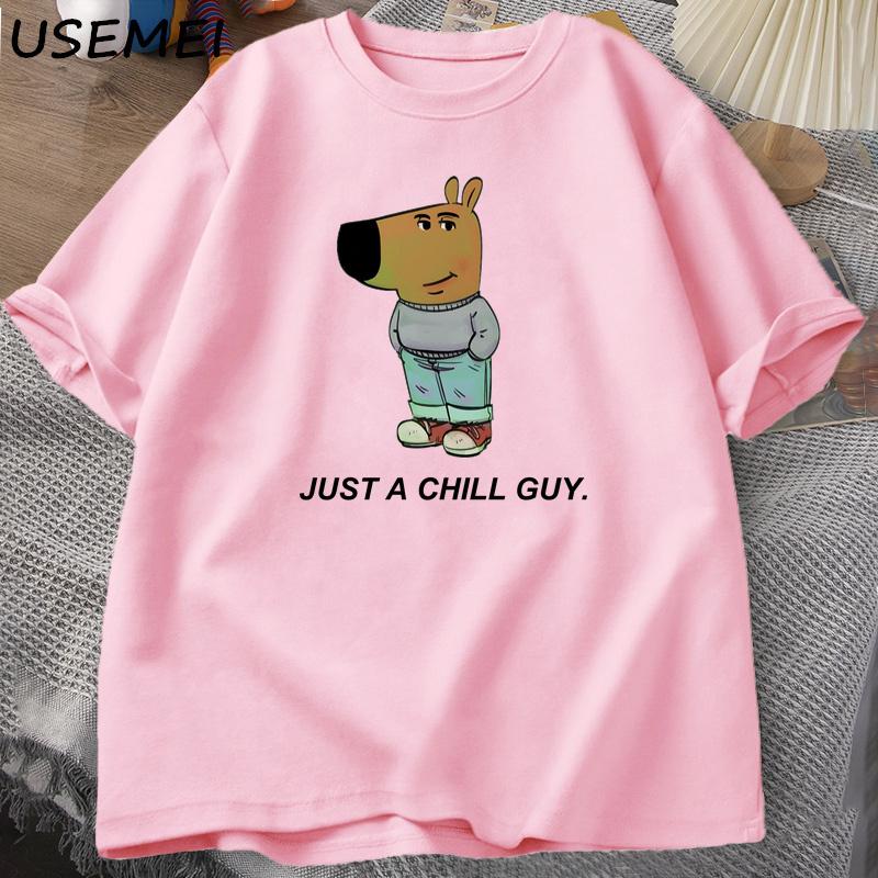 Just A Chill Guy T-shirts for Men Funny Meme Graphic T Shirts Cotton Casual Short Sleeve Tshirt Mens Clothes Designer Tshirts