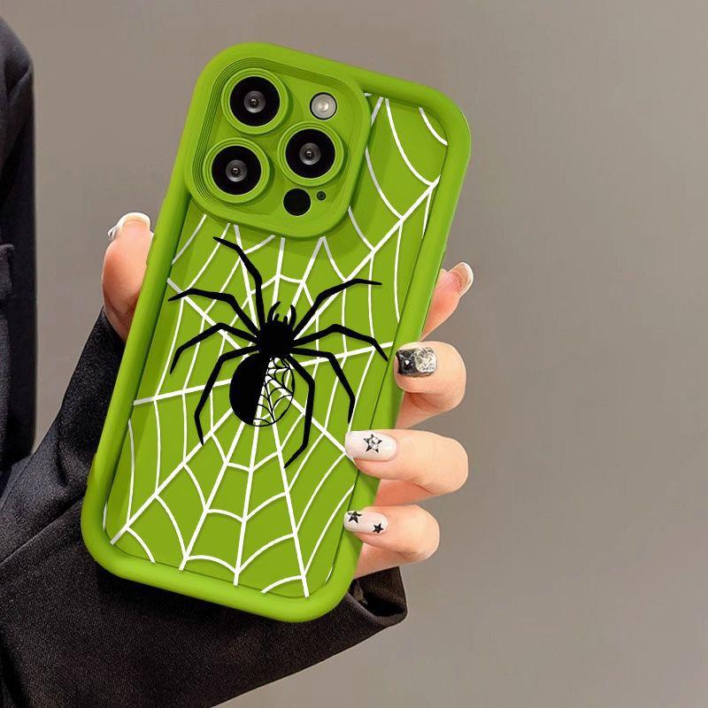 Black Spider for iPhone17 ProMax Mobile Phone Case 16 Apple 17 Matte 14/15 Premium 13 Fine Holes