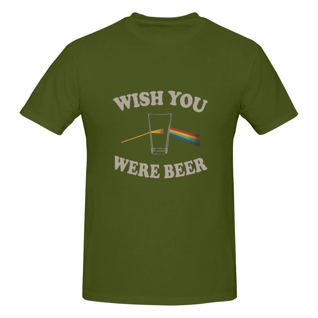Wish You Were Beer Oversize Tshirt Solid Color Minimalism Embroidery Tee