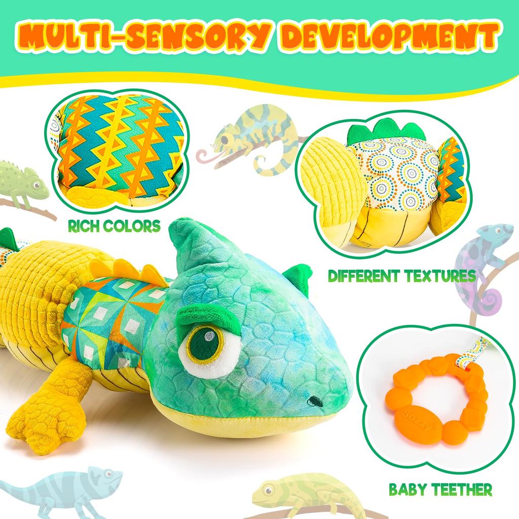 Baby Toys Chameleons Music Filled Animal Toys Dental Glue Ringing And Wrinkling Montessori Sensory Newborn Baby Toys