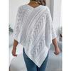Women's Oversized Sweatshirt Top Casual Solid-Colour Cable-Knit Oversized Cape Cardigan Women's Knitted Sweater