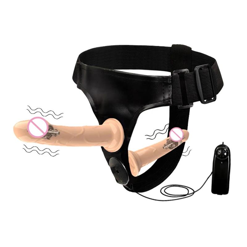 Vibrierendes Strap-On-Geschirr mit Fernbedienung - Dildo-Set für Paare Pegging Duale Stimulationsspiele