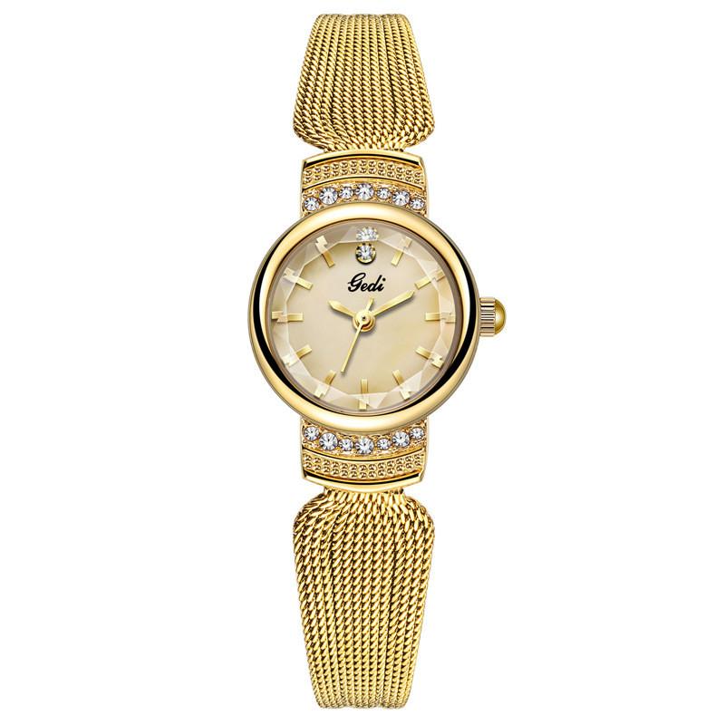 Gedi Ladies Vintage Style Quartz Watch With Stainless Steel Band For Elegant Women