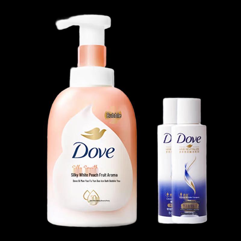 DOVE White Peach Bath Foam & Shampoo Set