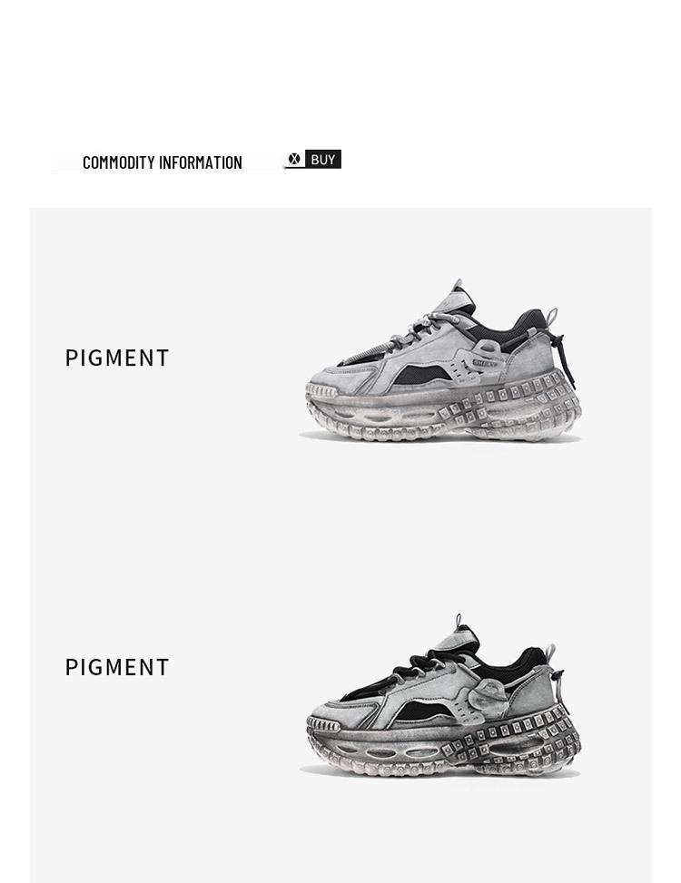Men's Trendy Breathable Mesh Sneakers with Thick Tire Sole