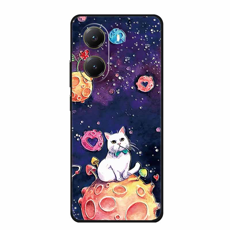 For Xiaomi POCO X7 Pro Case X7Pro 3D Relief Emboss Flowers Black Silicone Soft Back Cover Case For Redmi Turbo 4 Case Turbo4 Bag
