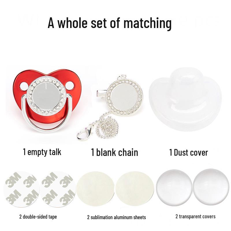 Silver Heat Transfer Rhinestone Baby Pacifier 2022