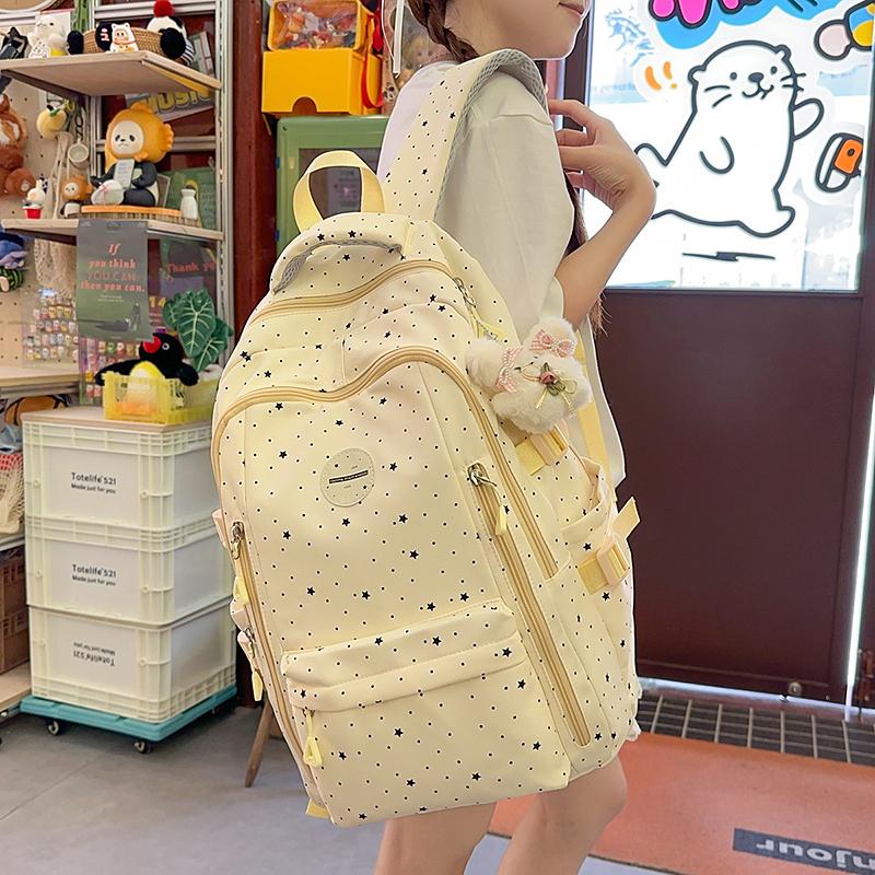 Polar Dot Print Backpack Women's Large Capacity Backpack Student Schoolbag