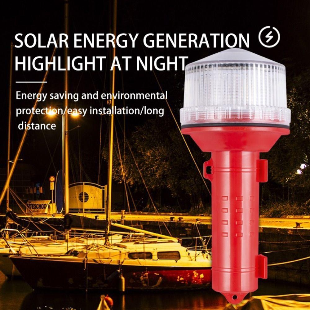 Waterproof Solar Lamps Solar Charging Buoy Signal Light Portable Marine Navigation Light Outdoor
