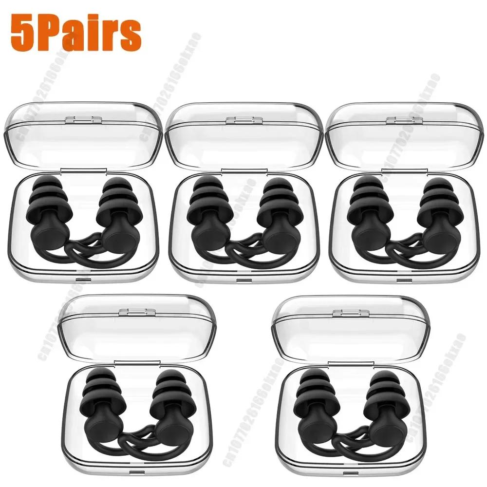 1-50Pairs Silicone Earplugs for Swimming Sleeping Soundproofing Noise Reducing Earplugs Motorcycle Noise Filtering Earplugs
