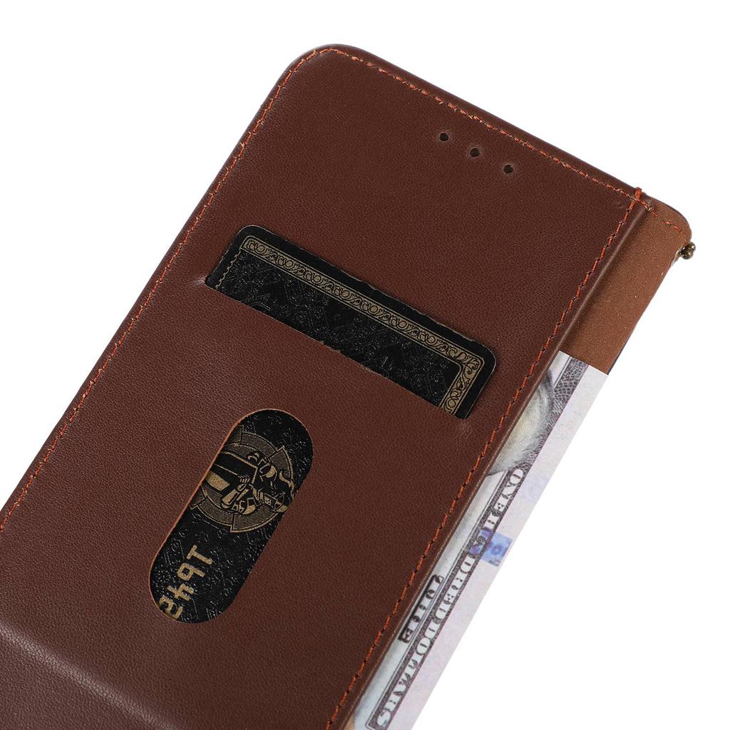 KHAZNEH For Xiaomi 14T Case Genuine Cow Leather Wallet Phone Cover Nappa Texture