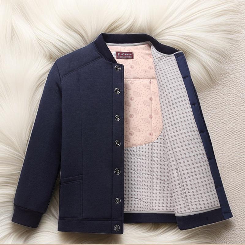 Meng Tuo Men's Camel Hair Winter Jacket - Thick, Warm, Home Wear for Mid-Aged & Elderly, Plus Sizes Available