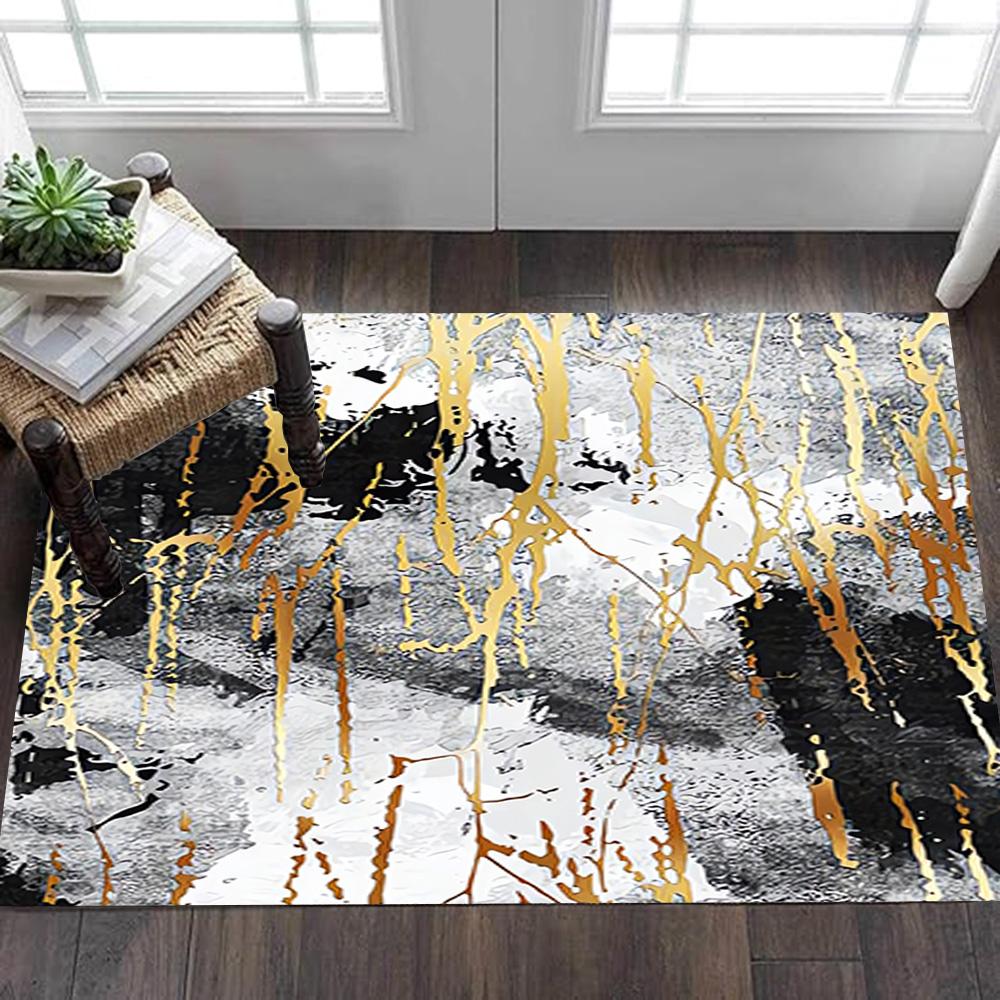 Marble Texture Background Pattern Decoration,Carpet,Living Room,Bedroom, Non-slip,Square rug