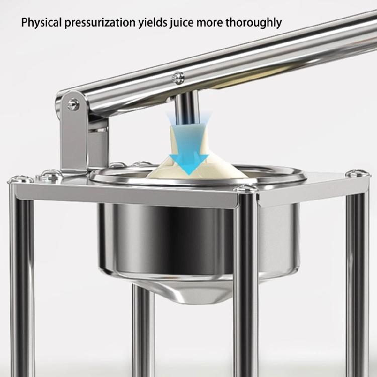 Professionelle, hocheffiziente manuelle Saftpresse aus Edelstahl für die schnelle Zubereitung gesunder Getränke.