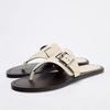 Women Flat Flip Flops  Summer Luxury  Buckle Belt Ladies Beach Shoes Non-slip Sole Outdoor Breathable Leisure Slippers