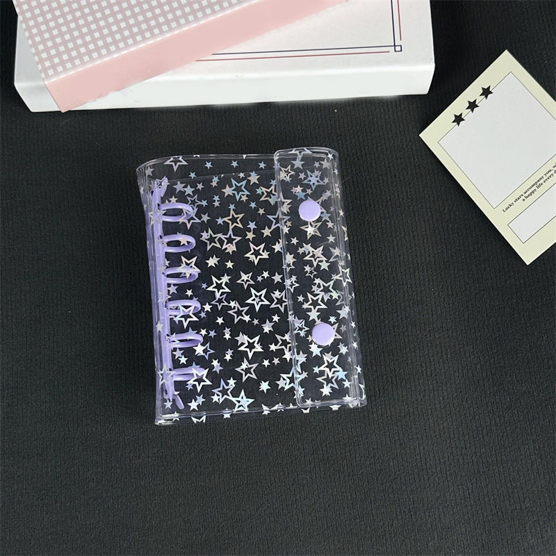 A7 Size Glitter Stationery Binder Notebook Shell Pocket Notepads DIY Postcards Collect Portable Hand Account Book Shell