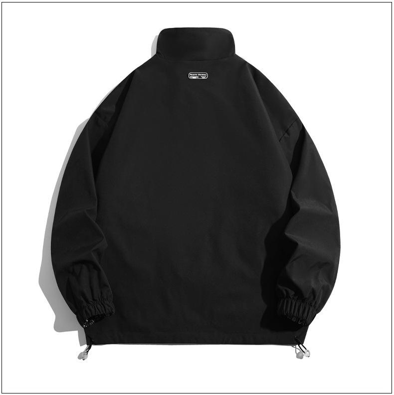 Men's 2024 Spring/Autumn Reversible Stand Collar Sports Jacket - Trendy Casual Windbreaker for Students and Couples