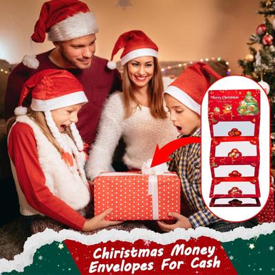 Christmas Cash Cards DIY Festive 6-Slot Holiday Greeting Card New Year Winter Holiday Money Clip For Adults Lovers Friends Women