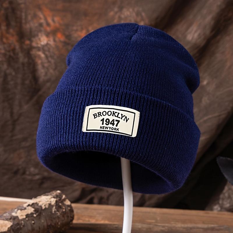 1947 Knitted Beanie Unisex Outdoor Ski Pullover Hat Fashionable Stretchy Knit Cap Trendy